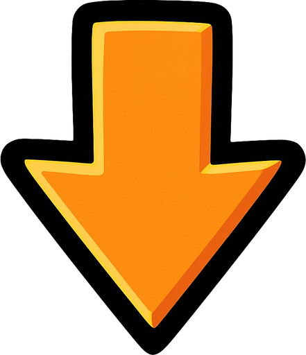 Down arrow.
In-Game asset.  2d.  High contrast.  No shadows