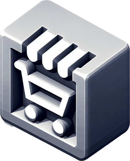 Shop_icon.
Single Game Texture.  In-Game asset.  2d.  Blank background.  High contrast.  No shadows