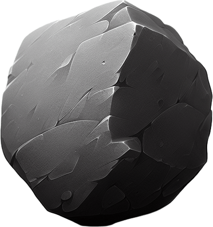 rock.
Single Game Texture.  In-Game asset.  2d.  Blank background.  High contrast.  No shadows