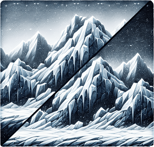 Ice or snow or glacier.
Single Game Texture. In-Game asset. 2d. Blank background. High contrast. No shadows.