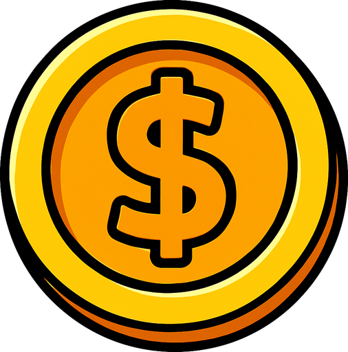 Coin.
In-Game asset.  2d.  High contrast.  No shadows
