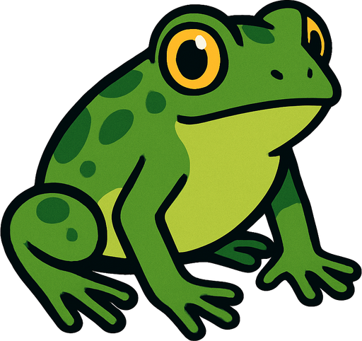 Kuyruğu Yok Olmuş Genç Kurbağa.
In-Game asset.  2d.  High contrast.  No shadows