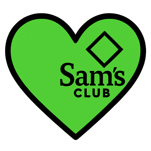 Un corazon verde de sams club.
In-Game asset.  2d.  High contrast.  No shadows