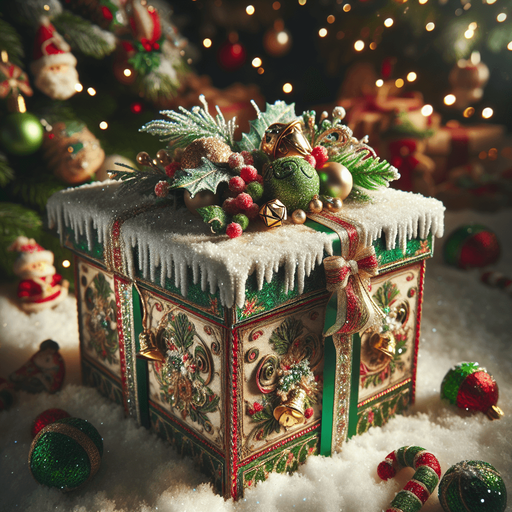 gift package with christmas decor