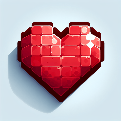 heart.
Single Game Texture.  In-Game asset.  2d.  Blank background.  High contrast.  No shadows