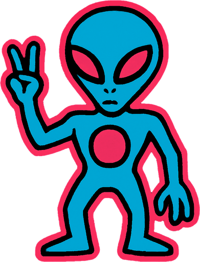 retro alien.
In-Game asset.  2d.  High contrast.  No shadows
