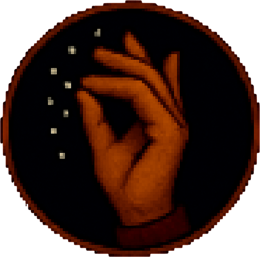 A hand with its fingers symbolizing salt