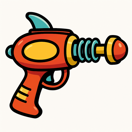 Comic style alien laser gun weapon
In-Game asset.  2d.  High contrast.  No shadows