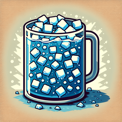 A pitcher full of nice fresh water and ice cubes..
Single Game Texture. In-Game asset. 2d. Blank background. High contrast. No shadows.