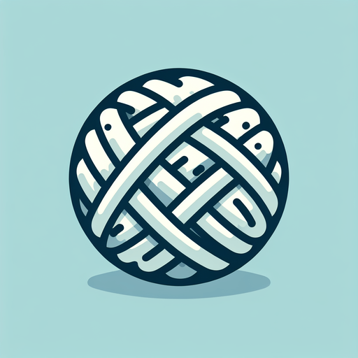 Una bola de lana.
Single Game Texture.  In-Game asset.  2d.  Blank background.  High contrast.  No shadows