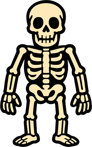 skeleton man.
In-Game asset.  2d.  High contrast.  No shadows