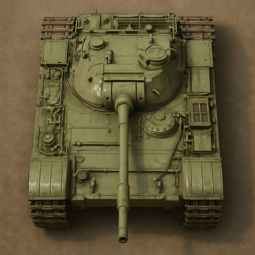 Military tank, top view