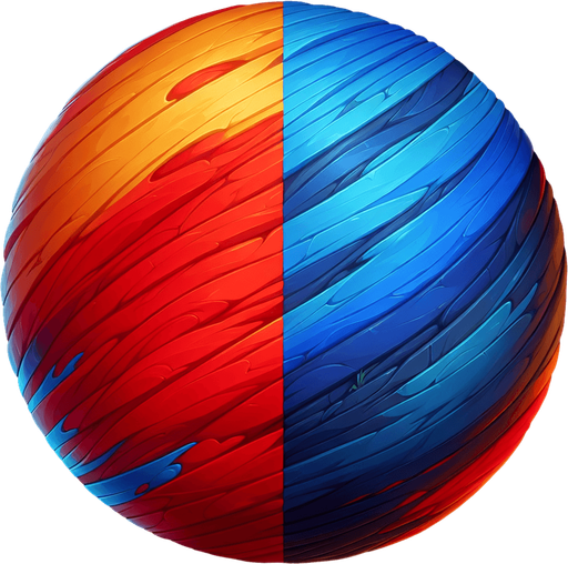 background red and blu.
Single Game Texture.  In-Game asset.  2d.  Blank background.  High contrast.  No shadows