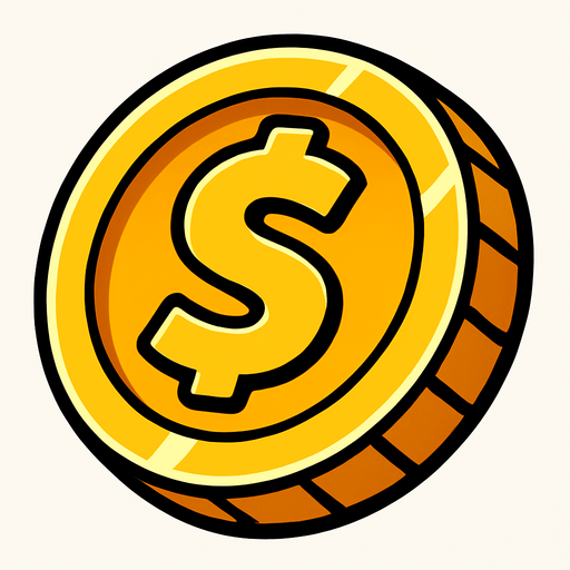 Coin.
In-Game asset.  2d.  High contrast.  No shadows