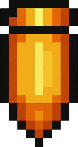 Bullet facing down and top Down 2d pixilated.
In-Game asset.  2d.  High contrast.  No shadows