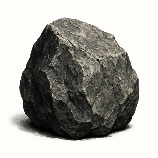 una roca ultra realista.
In-Game asset.  2d.  High contrast.  No shadows