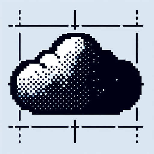 cloud. Dot picture. Single Game Texture. In-Game asset. 2d. Blank background. High contrast. No shadows.