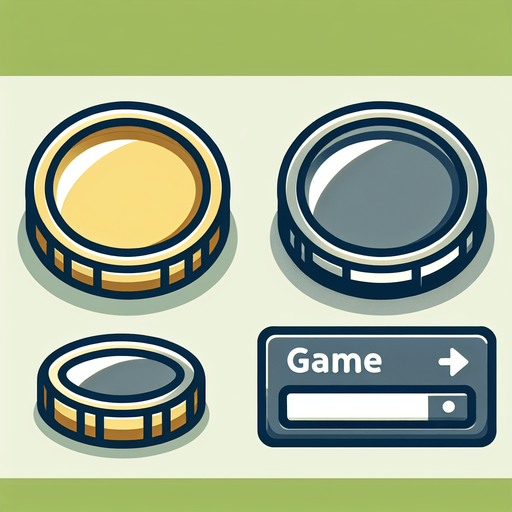 2D coin.
Single Game Texture.  In-Game asset.  2d.  Blank background.  High contrast.  No shadows