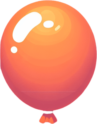turuncu balon.
Single Game Texture.  In-Game asset.  2d.  Blank background.  High contrast.  No shadows