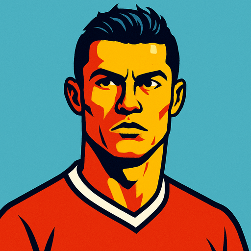 Cristiano ronaldo.
In-Game asset.  2d.  High contrast.  No shadows