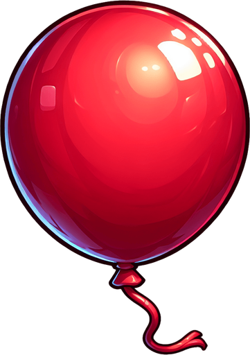 kırmızı balon.
Single Game Texture.  In-Game asset.  2d.  Blank background.  High contrast.  No shadows