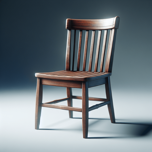 a wooden brown chair.
In-Game asset. Blank background. High contrast.