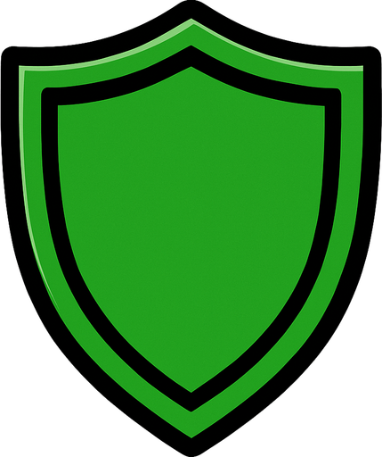 green shield.
In-Game asset.  2d.  High contrast.  No shadows