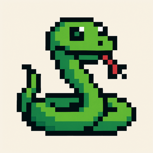 pixel yılan yap.
In-Game asset.  2d.  High contrast.  No shadows