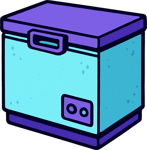 Un congelador.
In-Game asset.  2d.  High contrast.  No shadows