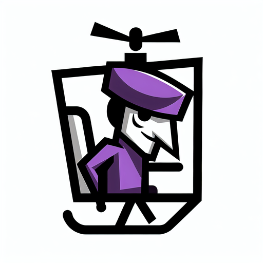 Waluigi flying a helicopter.
Single Game Texture.  In-Game asset.  2d.  Blank background.  High contrast.  No shadows