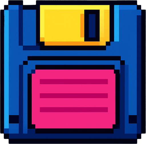 Make pixel computer disk.
In-Game asset.  2d.  High contrast.  No shadows