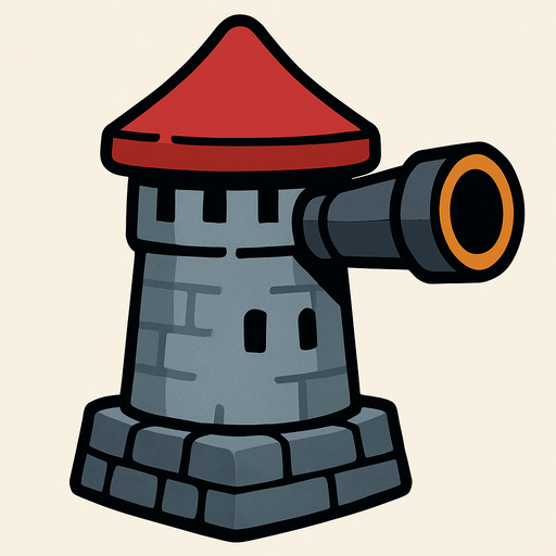 Defense tower.
In-Game asset.  2d.  High contrast.  No shadows