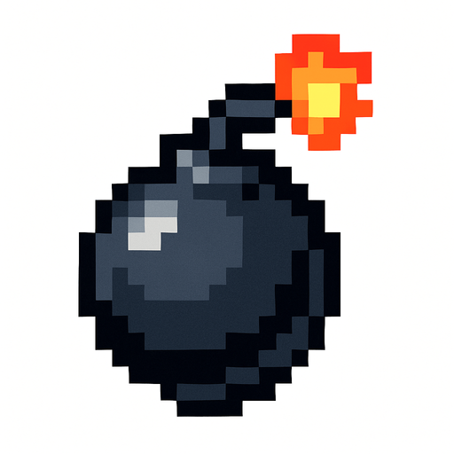 Bomba pixel.
In-Game asset.  2d.  High contrast.  No shadows