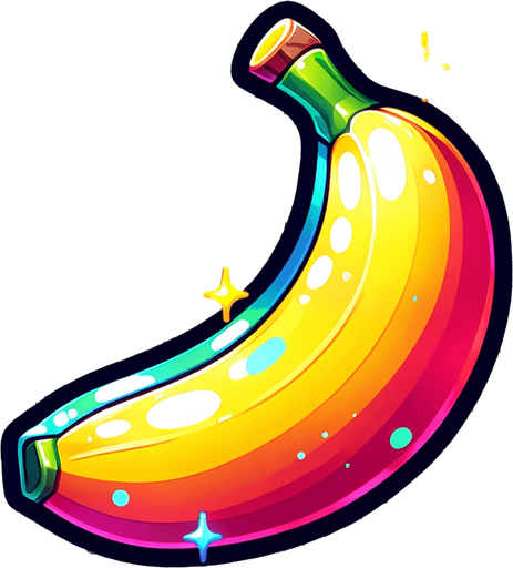 animation banana transparent back.
Single Game Texture. In-Game asset. 2d. Blank background. High contrast. No shadows.