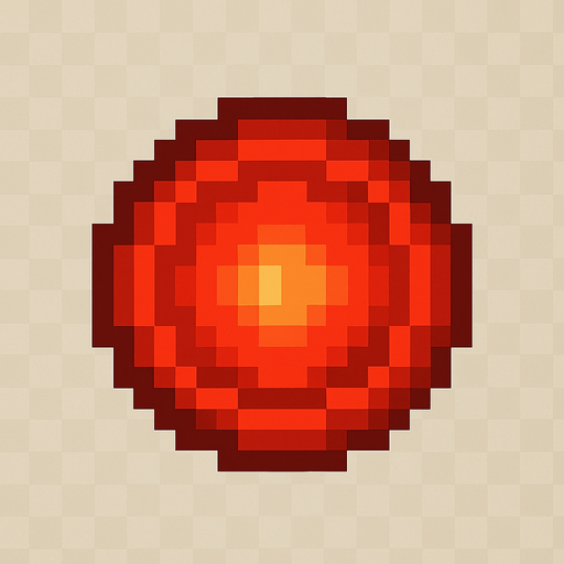 pixelart red circular enemy projectile to dodge
In-Game asset.  2d.  High contrast.  No shadows. Pixel art