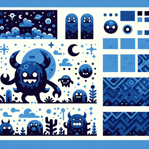 monster blu.
Single Game Texture.  In-Game asset.  2d.  Blank background.  High contrast.  No shadows