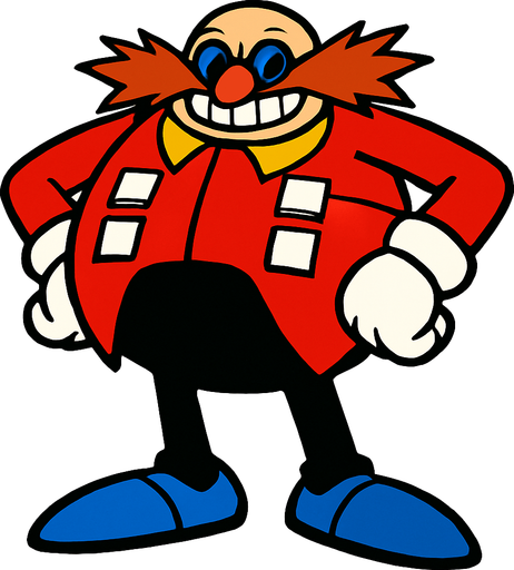 make sonic's enemy doctor eggman.
In-Game asset.  High contrast.  No shadows