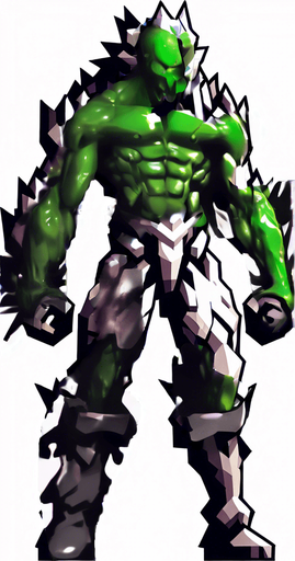 Make his body look destroyed, also make it cover with some green liquid