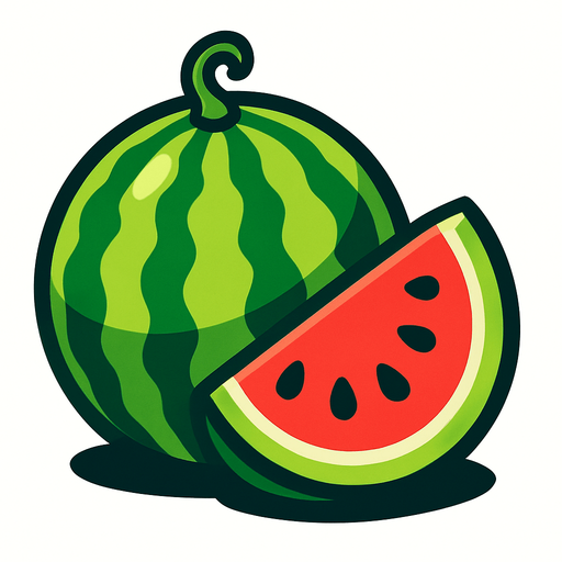 watermelon.
In-Game asset.  2d.  High contrast.  No shadows