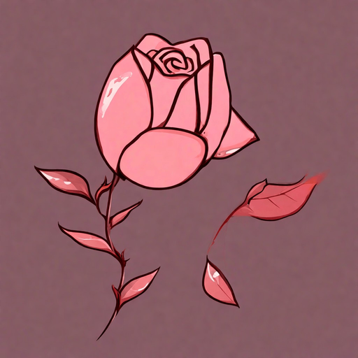 rose. No background. Transparent background. Blank background. No shadows. 2d. In-Game asset. flat