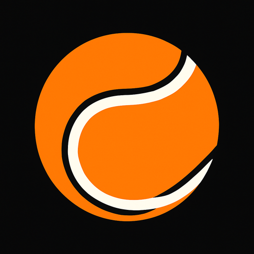 una pelota de tenis naranja.
In-Game asset.  2d.  High contrast.  No shadows