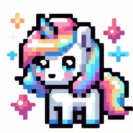 Fantasy kawaii beautiful unicorn.
Single Game Texture. In-Game asset. 2d. Blank background. High contrast. No shadows.