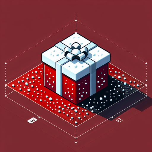 A big white and red dotted christmas gift, isometric view Single Game Texture. In-Game asset. 2d. Blank background. High contrast. No shadows.