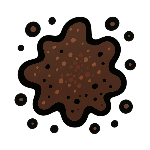 dirt speck.
In-Game asset.  2d.  High contrast.  No shadows