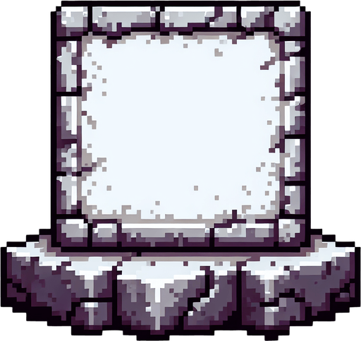 pixel art of a empty stone slab.
Single Game Texture. In-Game asset. 2d. Blank background. High contrast. No shadows.