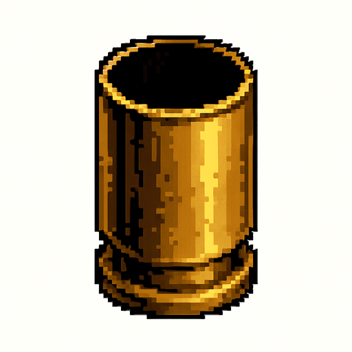 empty bullet cap.
In-Game asset.  High contrast.  No shadows