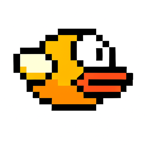 copy bird of flappy bird game.
In-Game asset.  2d.  High contrast.  No shadows