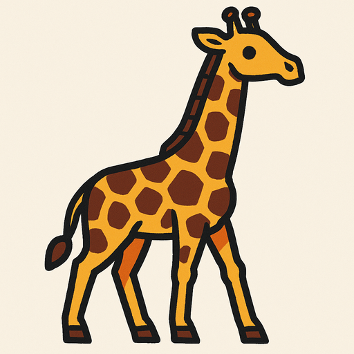 Giraffe.
In-Game asset.  2d.  High contrast.  No shadows