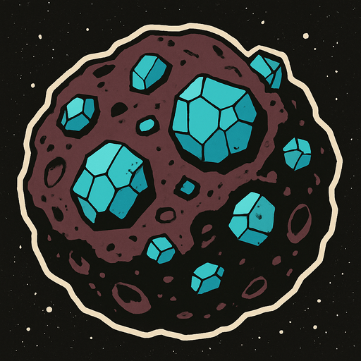 asteroid manganese - yazısız.
In-Game asset.  2d.  High contrast.  No shadows