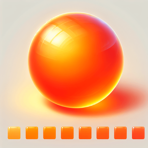 Basic Prompt:
Bright orange candy, in shades of orange, with a smooth and glossy surface, sweet and appealing looking confection.
More Detailed Prompt (Optional):
Vibrant orange candy, luminous as if lit by sunlight, with hints of orange and light tangerine tones, possessing a smooth and flawless surface, high-quality candy. The candy has light reflections and the background is softly blurred.
Additional Details to Add to the Prompt:
Shape: Sphere, cube, star, etc.
Texture: Smooth, matte, slightly grainy, etc.
Lighting: Natural light, studio light, warm light, cool light, etc.
Background: White, colored, patterned, candy store, kitchen counter, etc.
Additional Objects: Candy wrapper, glass jar, candy stand, etc.
Example Combined Prompt:
Sphere-shaped, bright orange candy, luminous as if lit by sunlight, with hints of orange and light tangerine tones, possessing a smooth and flawless surface, high-quality candy. There are distinct light reflections on the candy. The background is white.
Single Game Texture.  In-Game asset.  2d.  Blank background.  High contrast.  No shadows